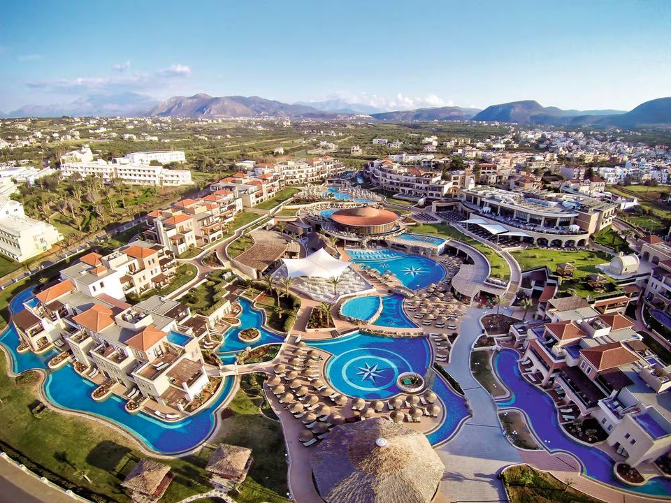 The sprawling pools at the hotel